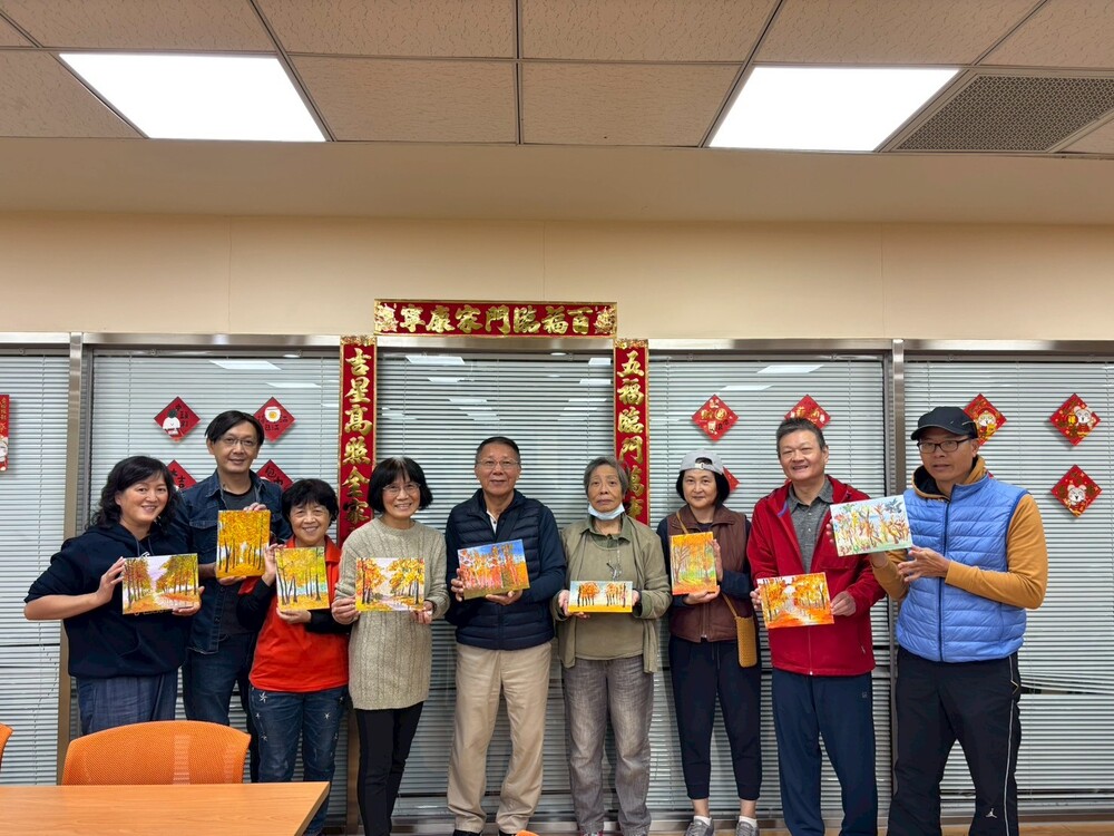 秋景耶誕風~壓克力顏料創作